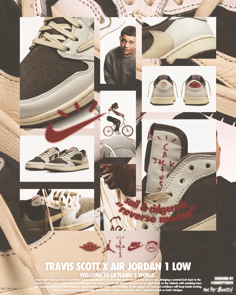 Travis × Jordan 1 Low — concept artwork by Shmitty Media
