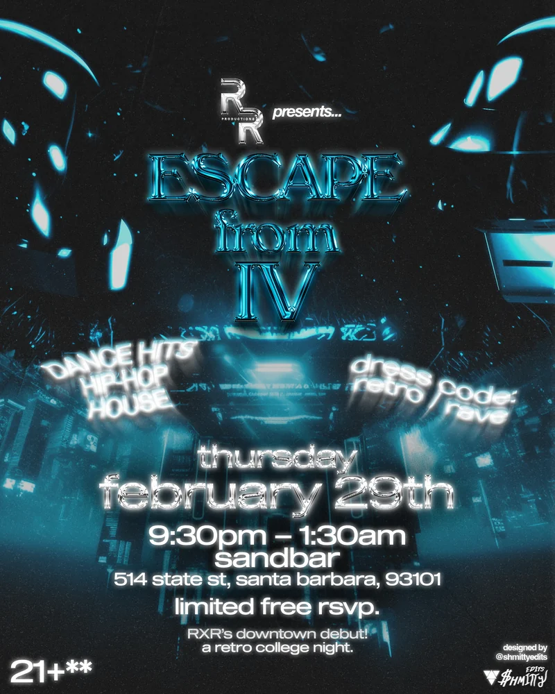 Escape From IV RXR — event flyer designed by Shmitty Media for RXR Productions