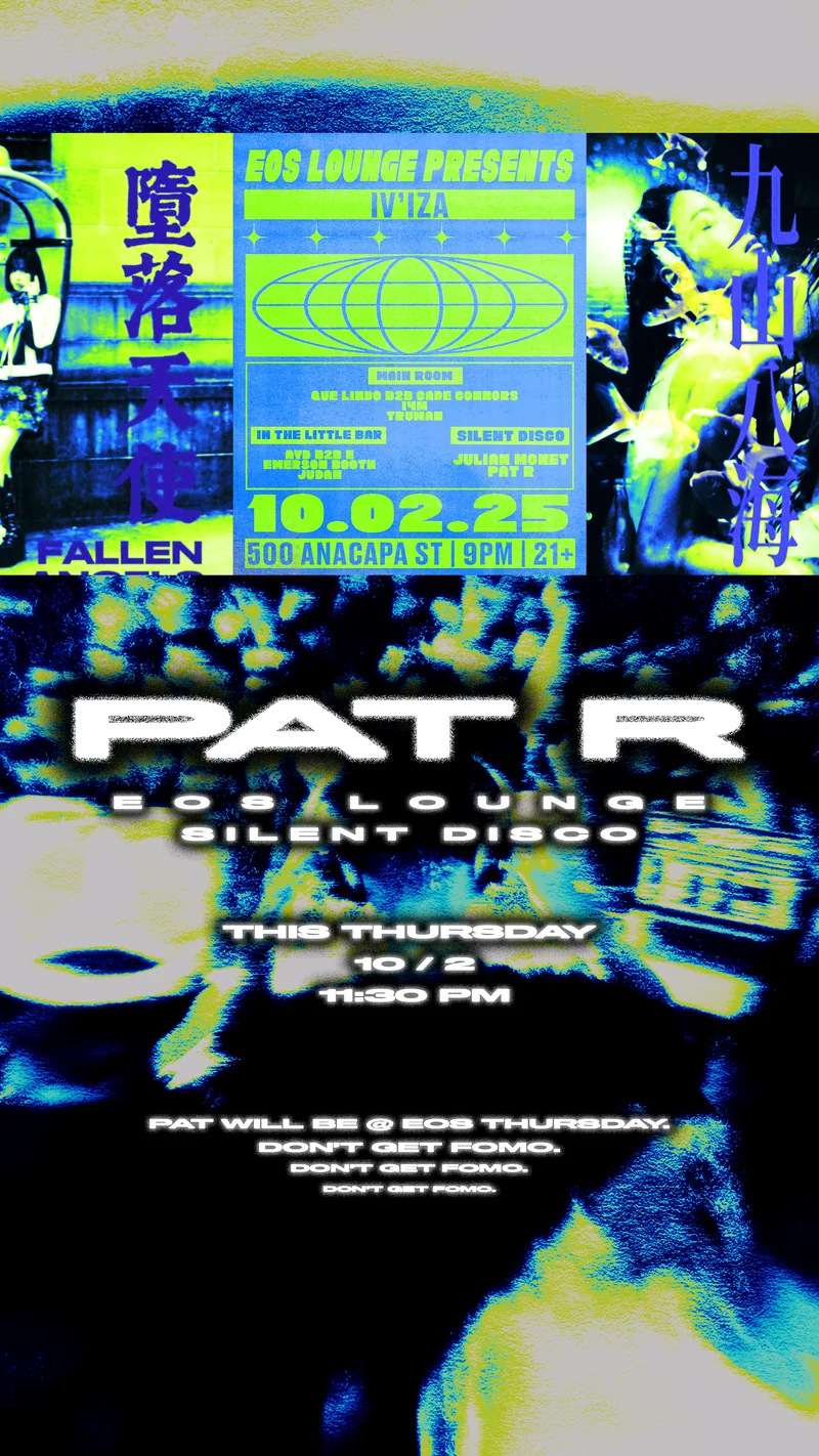 Pat EOS Story — event flyer designed by Shmitty Media