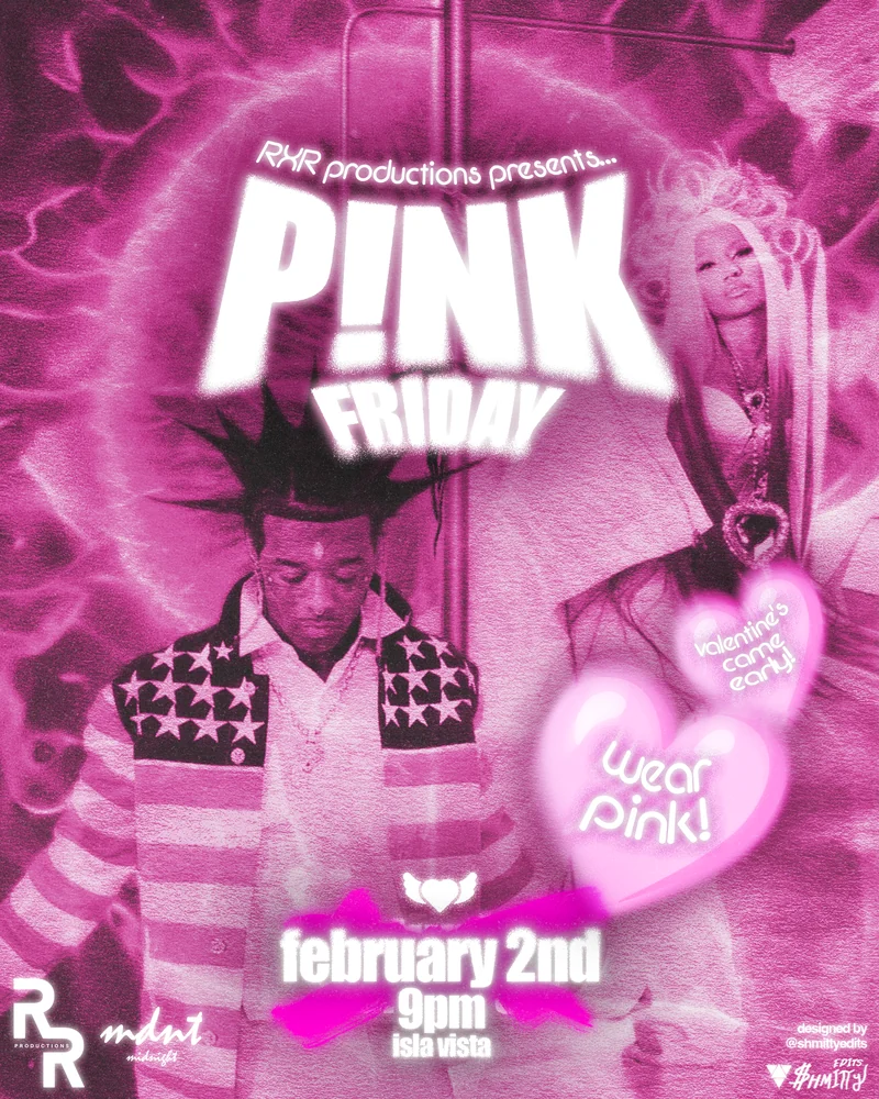 P!NK Friday RXR — event flyer designed by Shmitty Media for RXR Productions